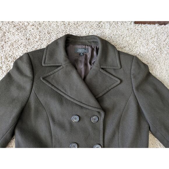 Tahari ASL Pea Coat Blazer Womens 6 Brown Wool Career Work Preppy Old Money - Picture 9 of 9